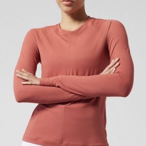 Athleta Sun Chaser Long Sleeve Top Muted Red Small